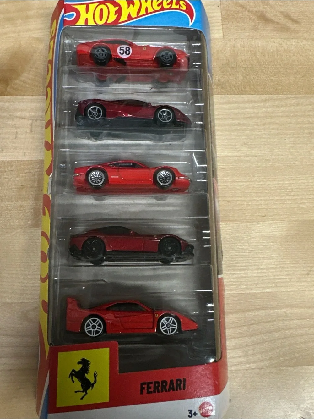 Hot Wheels 5-Pack Red Die-Cast Sports Car Set